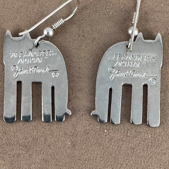 Vintage Laurel Burch Black Enameled Alexander's Cat  French Wires - Picture 5 of 6